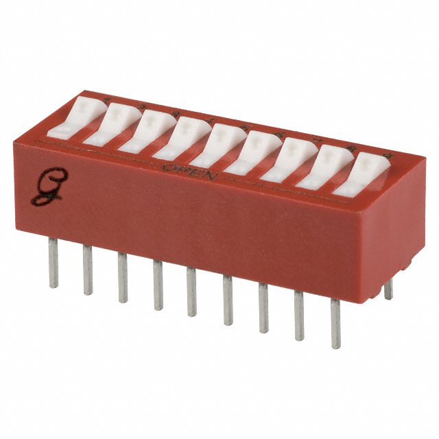 Dip Switch SPST 9 Position Through Hole Rocker Actuator 150mA 30VDC